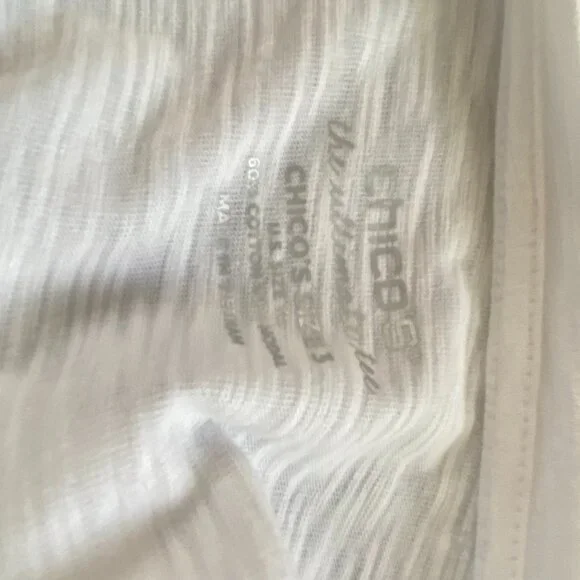 Chico's V-neck White T-shirt NWT (XL) - Picture 3 of 4
